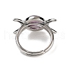 Natural Gemstone Adjustable Rings RJEW-K271-01P-4