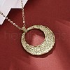 Flat Round 304 Stainless Steel Pendant Necklaces NJEW-M096-26G-4