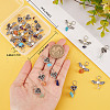 CREATCABIN 4 Sets 2 Styles Chakra Natural & Synthetic Mixed Stone Chips Alloy Pendants FIND-CN0001-40-4