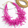 Boho Coral Shaped Glass Seed Beaded Cluster Necklaces FS-WGDCDA2-03-1
