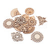  DIY Filigree Wood Dangle Earring Making Kit DIY-TA0009-68-10