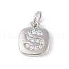 Rack Plating Brass Micro Pave CLear Cubic Zirconia Charms KK-E110-14P-S-1