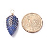 Natural Lapis lazuli Pendants PALLOY-JF01291-02-2