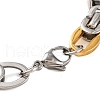 201 Stainless Steel Byzantine Chain Bracelets BJEW-B078-135GP-3