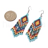 Boho 304 Stainless Steel with Glass Dangle Stud Earring EJEW-MZ00175-02-3