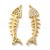 925 Sterling Silver Micro Pave Clear Cubic Zirconia Connector Charms STER-I010-26G-1