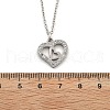304 Stainless Steel Crystal Rhinestone Heart Pendant Cable Chain Necklaces for Women NJEW-Z056-01C-P-5