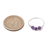 Round Natural Rose Quartz & Tiger Eye & Lapis Lazuli & Green Aventurine & Amethyst & Carnelian Finger Rings RJEW-JR00850-01-3