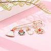 Christmas Theme Brass Safety Brooch JEWB-BR00046-03-4