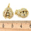 Ladybug Rack Plating Brass Micro Pave Cubic Zirconia Pendants KK-Z053-03G-6