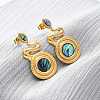 304 Stainless Steel Natural Paua Shell Stud Earrings EJEW-Z103-03G-01-1