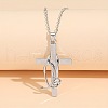Stethoscope Cross Alloy Crystal Rhinestone Pendant Necklaces for Women FS-WG4C4FD-02-1