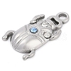 304 Stainless Steel Rhinestone Pendants X-STAS-L022-478P-2
