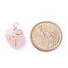 Natural Rose Quartz Pendants PALLOY-JF01491-4