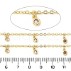 Brass Cubic Zirconia Cable Chains CHC-H112-02G-03-3