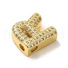 Brass Micro Pave Clear Cubic Zirconia Charms ZIRC-C009-01G-R-2