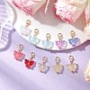 Transparent Glass Butterfly Pendant Decorations HJEW-JM03123-1
