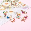 Christmas Theme Light Gold Alloy Enamel Pendants X1-HJEW-JM00469-6