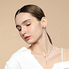 FIBLOOM 4 Pair 4 Style Round Ring Alloy Dangle Stud Earrings for Women EJEW-FI0002-62-7