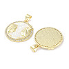 Brass Micro Pave Clear Cubic Zirconia Pendants KK-L213-010G-02-2