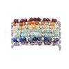 7Pcs 7 Colors Natural Gesmstone Beads Link Bracelets BJEW-JB11835-2
