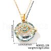 Brass Evil Eye Glass Pendant Necklaces AA7178-3-1