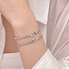 MAYJOYDIY US 2Pcs 2 Styles 925 Sterling Silver Spring Gate Rings STER-MA0001-02-6