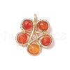 4Pcs 4 Styles Natural Stone Bead Pendants PALLOY-TA00247-3