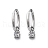 304 Stainless Steel Micro Pave Cubic Zirconia Hoop Earrings STAS-R004-02P-02-4