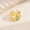 Geometric Wide Face Brass Adjustable Cuff Rings for Women CW8589-3