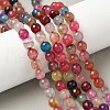 Dyed Natural Agate Faceted Round Beads Strands G-E320E-8mm-13-5
