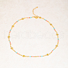 Bohemian Beach Vacation Brass Enamel Sunflower Handmade Link Chain Necklaces Women's Date Gift HM4276-9