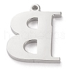 304 Stainless Steel Letter Pendant Rhinestone Settings X-STAS-J028-01B-2