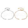 2Pcs 2 Colors 304 Stainless Steel Satellite Chain Bracelet Making AJEW-JB01277-1