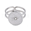 304 Stainless Steel Open Cuff Ring for Women RJEW-F166-07P-01-2