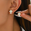 Fashionable Cross S925 Sterling Silver Clear Cubic Zirconia Stud Earrings BO3821-5