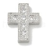 Rack Plating Brass Micro Pave Cubic Zirconia Pendants KK-L224-063P-01-1