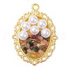 Natural Tourmaline Chip Pendants PALLOY-JF03106-3