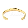 304 Stainless Steel Textured Open Cuff Bangles for Women STAS-B068-02G-3