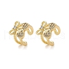 Brass Micro Pave Clear Cubic Zirconia Cuff Earrings EJEW-Q045-02G-2