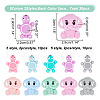 ARRICRAFT 20Pcs 10 Style Silicone Beads Sets SIL-AR0001-09-2
