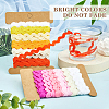Gorgecraft 4 Cards 2 Styles  Polyester Wavy Fringe Trim Ribbon DIY-GF0009-48G-6