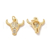 Rack Plating Brass Micro Pave  Cubic Zirconia Pendants KK-B068-24G-1