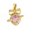 Brass Micro Pave Cubic Zirconia Pendants KK-V009-23G-1