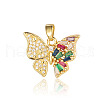 Brass Micro Pave Colorful Cubic Zirconia Pendants ZIRC-OY001-30-1