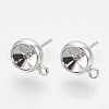 Brass Stud Earring Settings KK-Q750-070D-P-1