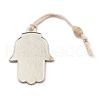 Hamsa Hand/Hand of Miriam with Evil Eye Alloy Resin Pendant Decorations HJEW-K042-01AS-01-2