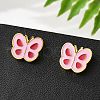 304 Stainless Steel Enamel Stud Earrings STAS-E502-01G-01-2