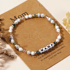 Bohemian Style & Mother's Day Handmade Natural Howlite Round & Glass Beads Stretch Bracelets for Women RU7436-3
