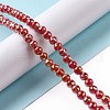 Electroplate Opaque Solid Color Glass Beads Strands GLAA-E036-11E-2